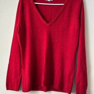 New York & Company Bold Red V-Neck Sweater